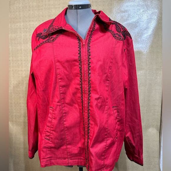 VICTOR COSTA OCCASION JACKET EMBELLISHED RODEO BOHO STYLE BLAZER W/ SPANDEX - Picture 3 of 13